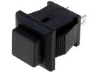 Push-button switch; OFF-(ON) nonfixed, 2pins. 1A/250VAC SPST-NO 11x18mm, black HIGHLY