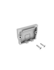 Endcap for LED profile JAPET, gray, with screws, without hole