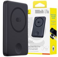 LiPo Išorinis akumuliatorius (PowerBank) 10000mAh 27W su bevieliu QI +  iWatch, magnetiniu laikikliu Magsafe juodas EnerFill FR11 BASEUS
