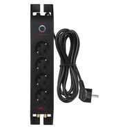 Power strip with surge protection (1800J) 2m 4 sockets, IEC protection black EMOS