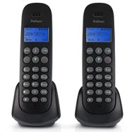 Cordless telephone with 2 handsets Black