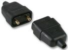 CONNECTOR RUBBER 10A 2 PIN BLACK