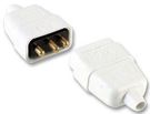 CONNECTOR RUBBER 10A 3 PIN WHITE