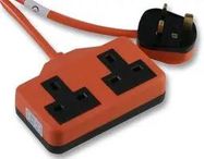 EXTENSION LEAD, 2WAY, ORANGE, 10M