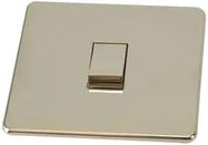 1 GANG LIGHT SWITCH, POLISHED CHROME