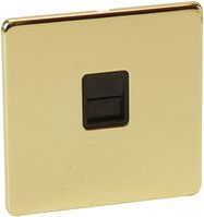 SLAVE TELEPHONE SOCKET, POLISHED BRASS