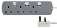 PWR OUTLET STRIP, 3 OUTLET, 13A, 240VAC