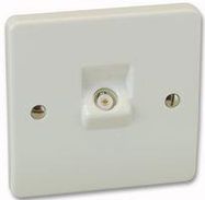 TV SOCKET OUTLET, SINGLE, WHITE