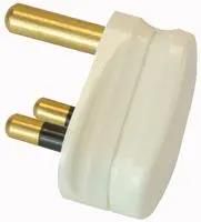 MAINS PLUG, ROUND PIN, WHITE 15A