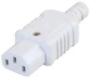 CONNECTOR, C13 REWIREABLE STRAIGHT WHITE