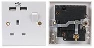 SINGLE SWITCHED SKT WITH TWIN USB 2.4A