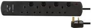 EXTENSION LEAD 4 GANG WITH USB BLACK 2M