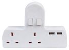 ADAPTOR 2 WAY SWITCHED WITH TWIN USB