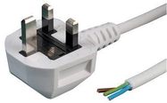 UK PLUG TO OPEN END 1MM WHITE 1M