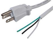 LEAD, US PLUG TO FREE END, WHITE, 3M