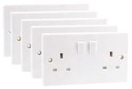 SWITCHED SOCKET 2 GANG SP 5 PACK