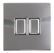 LIGHT SWITCH 2G 2W P-CHROME SCREWLESS