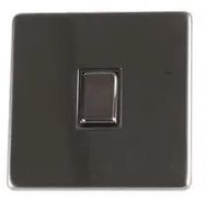 LIGHT SWITCH 1G 2W BLK NICKEL SCREWLESS