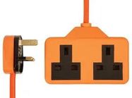 EXTENSION LEAD RUBBERISED 2G ORANGE 2M