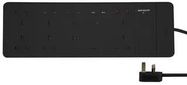EXTENSION LEAD 10 GANG 10M BLACK