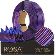 3D plastikas PLA blizgantis įvairiaspalvis (Galaxy rainbow Andromeda) 1kg refill pakuotė Rosa3D