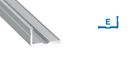 Анодированный алюминиевый угловой профиль для светодиодной ленты, E, 2.02м, LUMINES