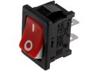 Rocker switch; ON-OFF, fixed, 2pins. 10A/250Vac, 21x15mm SPST,  red-white