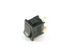 Rocker switch; ON-OFF, fixed, 2pins. 10A/250Vac, 21x15mm SPST, black with red LED illumination