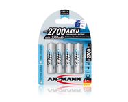 Аккумуляторная батарея R6 (AA) 1.2V 2700mAh Ni-Mh ANSMANN (блистер 4внт)