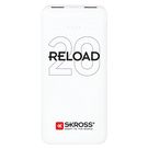 LiPo išorinis akumuliatorius (Powerbank) 20000mAh 12W 2xUSB + USB C baltas su microUSB kabeliu SKROSS