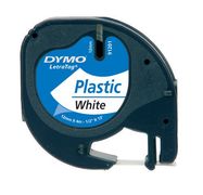 Spausdinimo juostelė plastikinė 12mm x 4m balta 59422 / 91201 DYMO