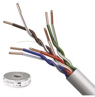 Kabelis UTP CAT5e 4x2x0.5mm, viengyslis, CCA, Eca EMOS (parduodama 100m ritėmis)