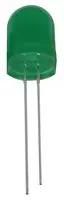 LED, 10MM, PURE GREEN, DIFFUSED, 50 PACK
