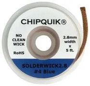 SOLDER WICK, NO-CLEAN, 2.8MM X 1.52M