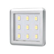 LED šviestuvėlis, baldinis, kvadratinis, 12V 2.5W, baltas, 6000K šaltai balta, su jungtimi L813