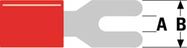 Šakutė 4.3mm raudona 0.5-1.5mm² laidui (ST-012) RoHS