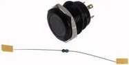 SWITCH, A-V, BLACK, 16MM, 12V, BLUE LED