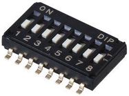 DIP SWITCH, 8 POS, SPST, FLUSH SLIDE