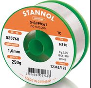 Solder wires Sn99Cu1 1.0mm 250g with flux Stannol