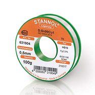 Solder wires Sn99Cu1 0.5mm 100g with flux Stannol