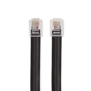 Telecom Cable | RJ12 Male | RJ12 Male | 1.00 m | Cable design: Flat | Cable type: RJ12 | Black | Label