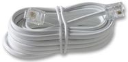 TELEPHONE CABLE, RJ11 PLUG-PLUG, 5M, WHT