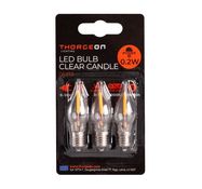 LED lemputės E10 žemos įtampos 0.2W 8-55V, 0.2W 12lm, 2100K, 3vnt. Žvakutės