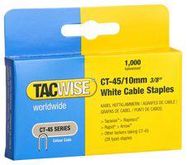 STAPLES, CABLE, 45/10MM, WH, PK5,000