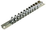 SOCKET SET ON RAIL, BA 1/4 IND, 11PC