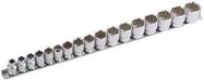 SOCKET SET BI-HEX  3/8 IND 17PC