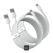 Kabelis USB A kištukas - USB C kištukas 1.5m 40W 5A QC3.0 PD, baltas (2 vnt)