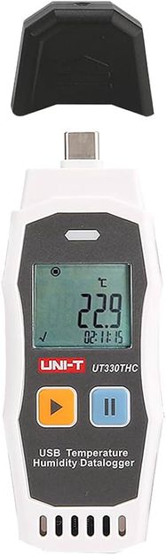 USB temperatūros ir drėgmės kaupiklis -30~70C;  0~99.9%RH;  iki 64000 taškų; UNI-T