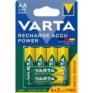 Varta Rechargeable NiMH Batteries AA 1.2 V 2100 mAh 4x AA + 2x AAA 800 mAh