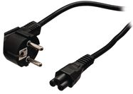 Schuko Power Cable Angled Schuko Male - IEC-320-C5 2.00 m Black